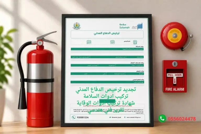 تجديد-ترخيص-الدفاع-المدني-شهادة-رخصة-سلامة-من-الدفاع-المدني