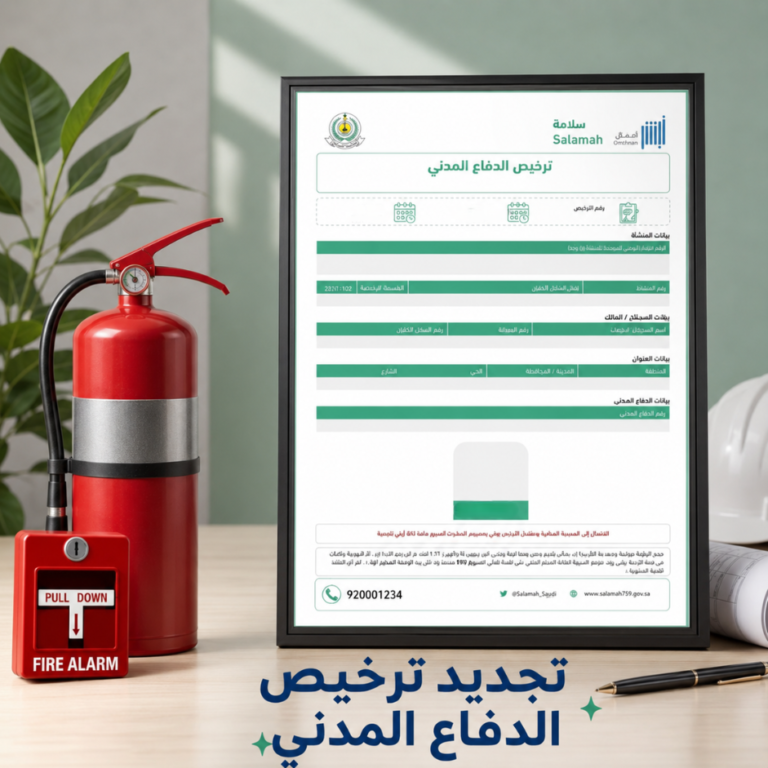 تجديد-ترخيص-الدفاع-المدني-شهادة-رخصة-سلامة-من-الدفاع-المدني