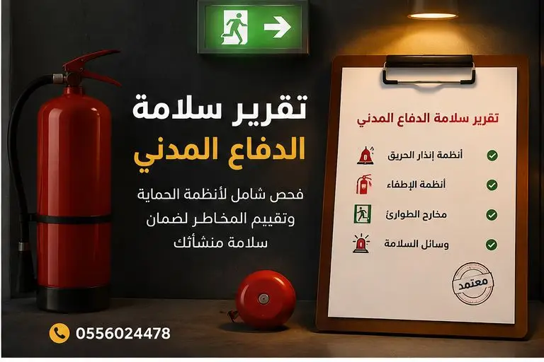 تقرير-سلامة-الدفاع-المدني-تقرير-فني-رقم-التقرير-الفني