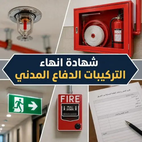 شهادة انهاء تركيبات و مطابقة-اعمال الدفاع المدني