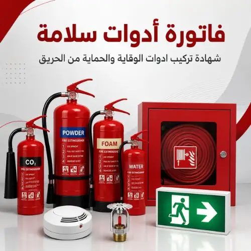 فاتورة-ادوات-سلامة-شهادة-تركيب-أدوات-الوقاية-والحماية-من-الحريق