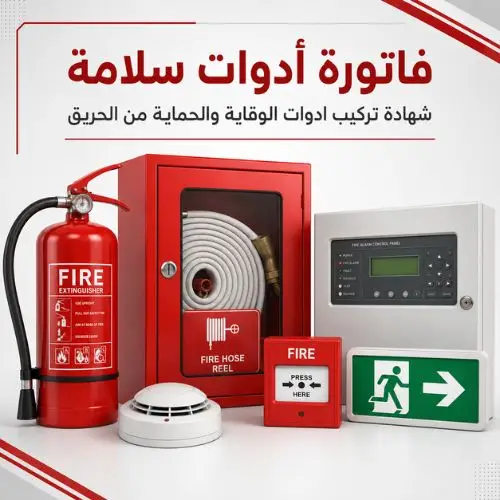 فاتورة-ادوات-سلامة-شهادة-تركيب-أدوات-الوقاية-والحماية-من-الحريق