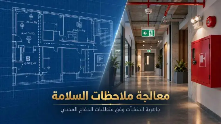 تقرير ملائمة انظمة الدفاع المدني فحص انظمة الإنذار والإطفاء ومخارج الطوارئ