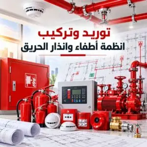 توريد وتركيب انظمة اطفاء وانذار الحريق