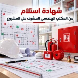 شهادة استلام من المكتب الهندسي المشرف علي المشروع